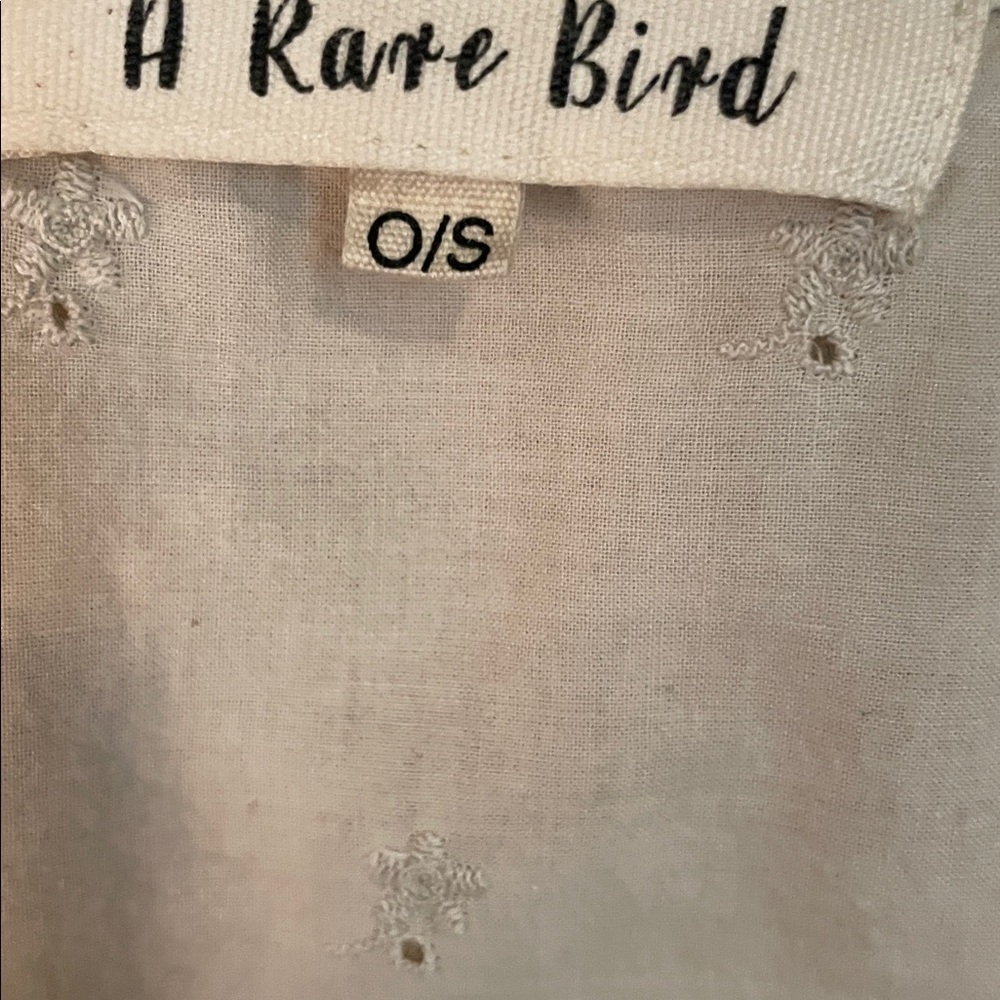 Light Ecru Eyelet Ruffle Button-Front Blouse - image 2